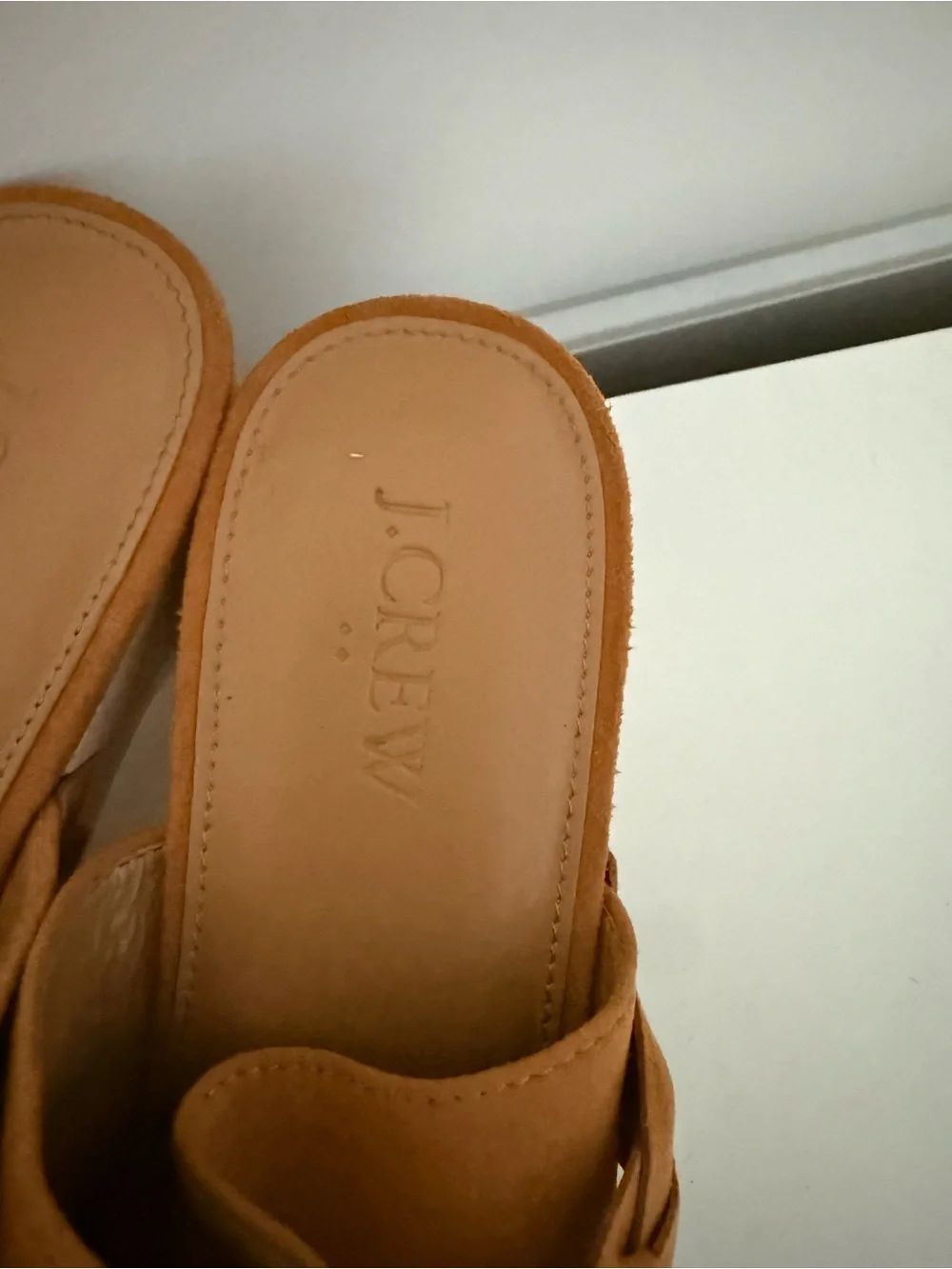 NWOT‎ J Crew Women's Boho Braided Slip-On Clogs in Suede Tan Size 6.5